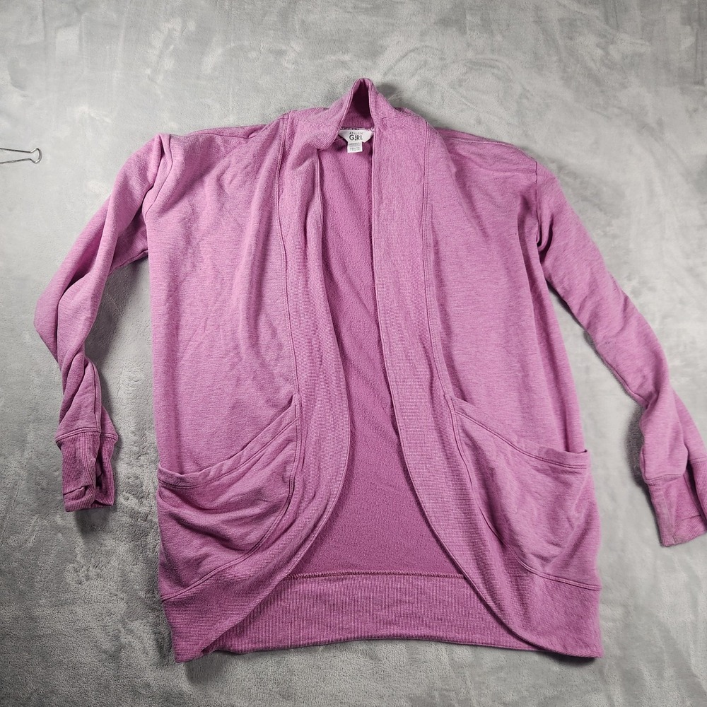 Athleta Girl Wrap 'n Roll Cardigan Purple XXL 16 Cozy Boho Athleisure Layer